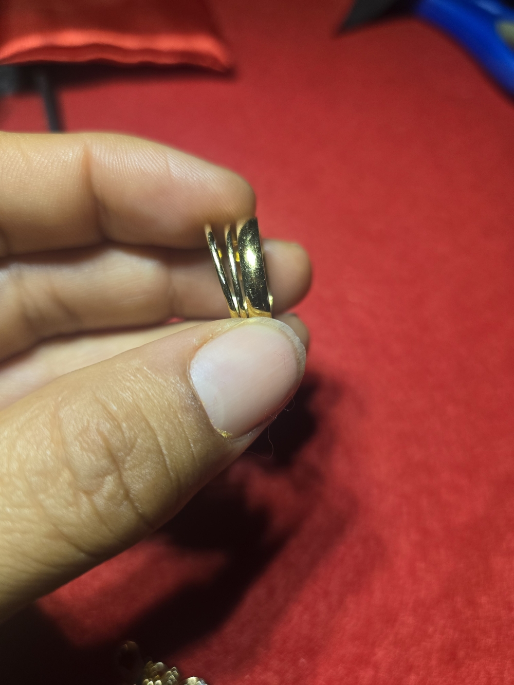 Vintage 14K GF Gold Filled 3-Band Puzzle Wedding Ring